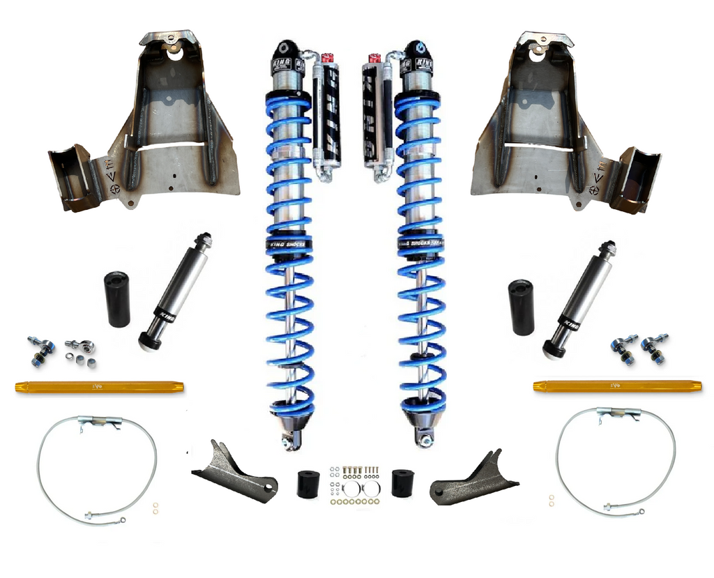 14" Inch Travel EVO SPEC KING FRONT FABRICATION Shock Tower 2.5" or 3.0" COILOVER BLACK FOR JL/JT WRANGLER & GLADIATOR