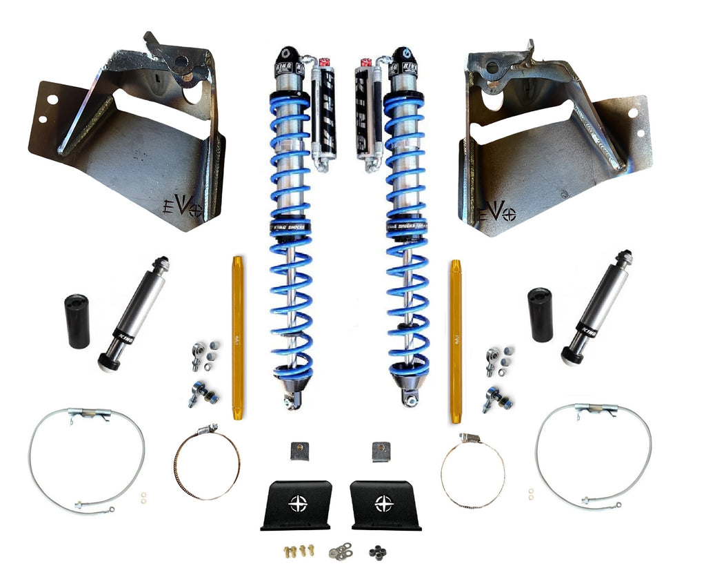 14" Inch Travel EVO SPEC KING REAR FABRICATION Shock Tower 2.5" or 3.0" COILOVER BLACK FOR JT GLADIATOR