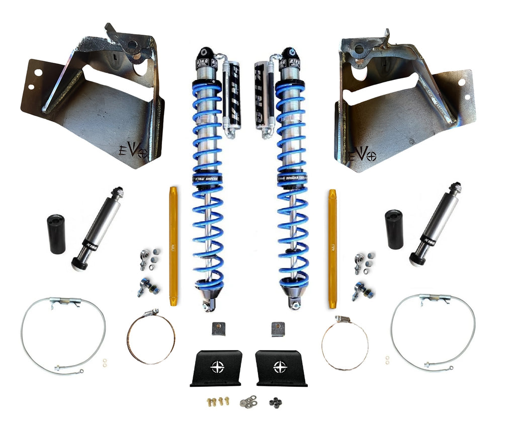 14" Inch Travel EVO SPEC KING REAR FABRICATION Shock Tower 2.5" or 3.0" COILOVER BLACK FOR JT GLADIATOR